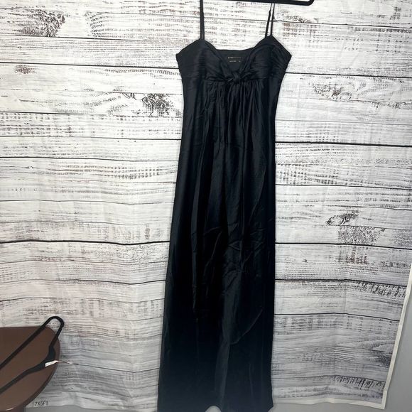 BCBGMaxAzria Dresses & Skirts - BCBGMaxazria Black Silk Maxi Spaghetti Strap Dress Small